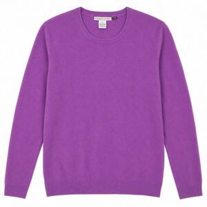 Evelyn Grace Cashmere Sweater Women 2X Purple Crew Neck Long Sleeve Soft Knit